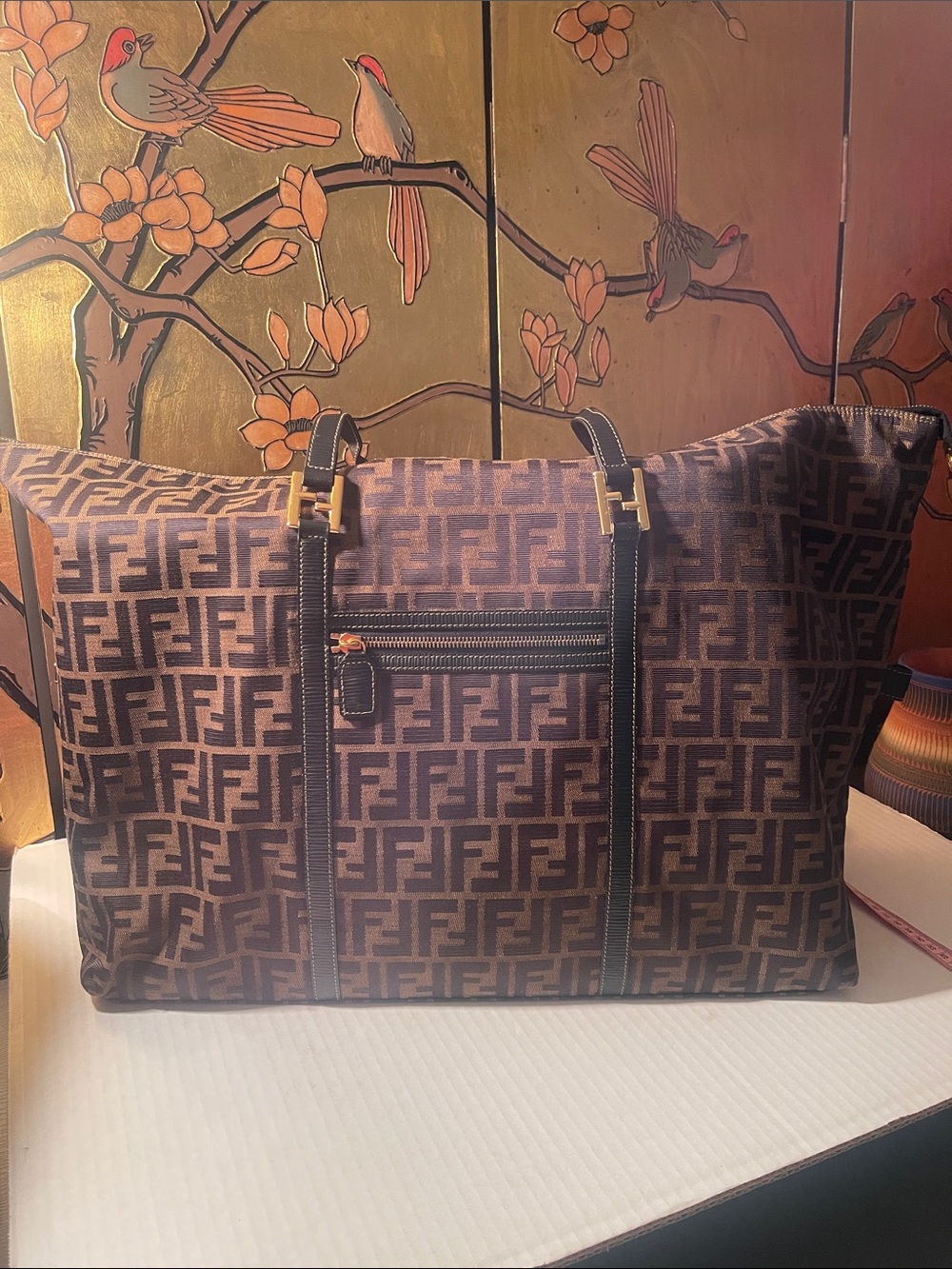 Fendi Brown FF Monogram Travel Tote with Black Trim Very good condition - Picture 4 of 11
